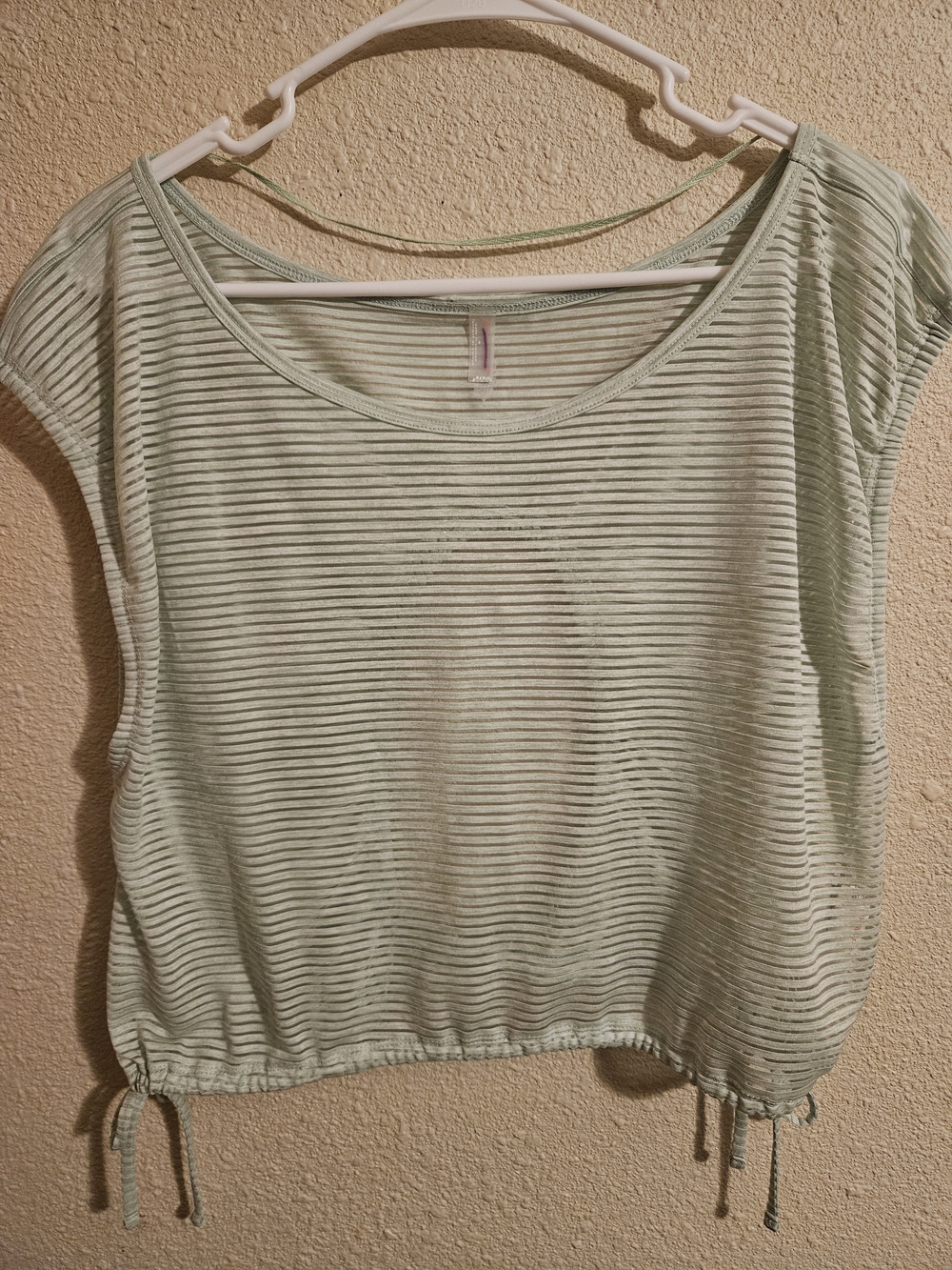 NWOT! Free People Movement Mint Open Back Striped Drawstring Crop Top